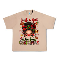 Burro just a girl who loves christmas afro messy bun Urban Heavy Tee - texasbilliewilder