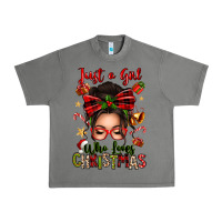 Tornado just a girl who loves christmas afro messy bun Urban Heavy Tee - texasbilliewilder