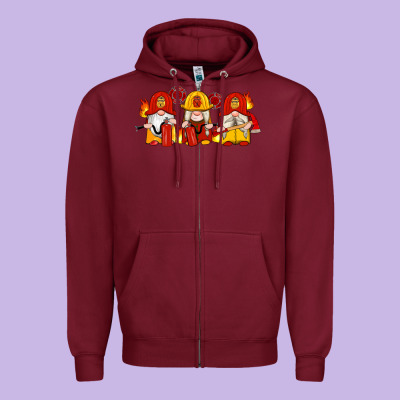 Firefighter Gnomes Zipper Hoodie Designed By Artiststas