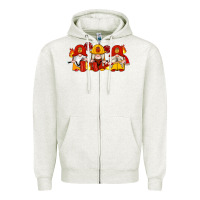 Oatmeal Heather firefighter gnomes Zipper Hoodie - Artiststas