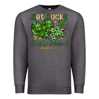 Charcoal Heather not lucky simply blessed Premium Sweatshirt - MaliasSmallBusiness