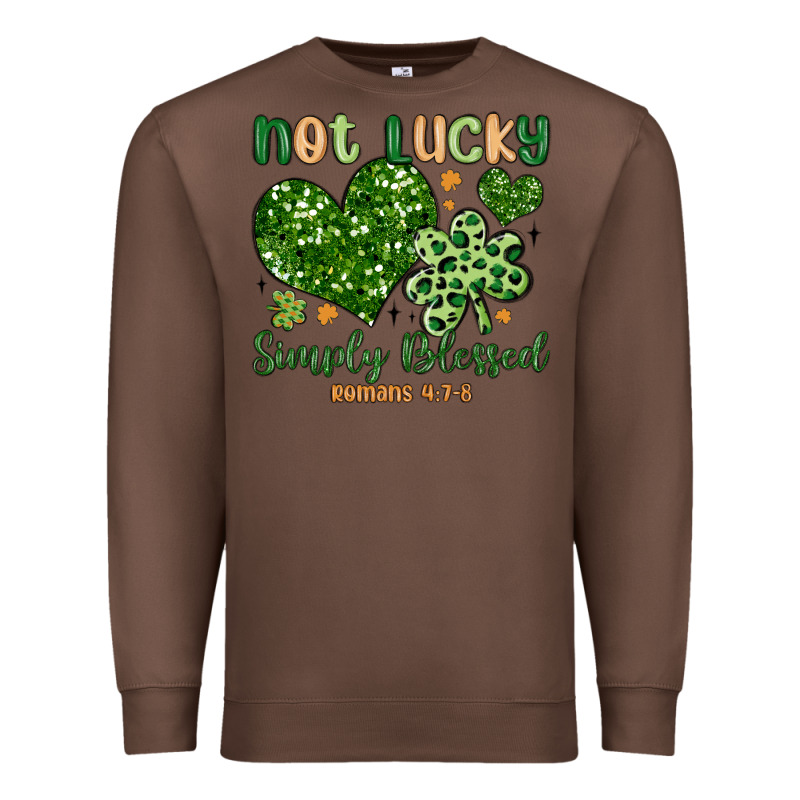 Not Lucky Simply Blessed Premium Sweatshirt by MaliasSmallBusiness | Teevron