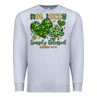 Heather Grey not lucky simply blessed Premium Sweatshirt - MaliasSmallBusiness