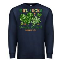 Navy not lucky simply blessed Premium Sweatshirt - MaliasSmallBusiness