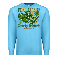 Ocean Blue not lucky simply blessed Premium Sweatshirt - MaliasSmallBusiness
