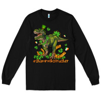 Black shamrockscrusher t rex and horseshoe Long Sleeve Tee - AdoDesignShop