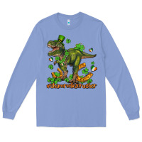 Colony Blue shamrockscrusher t rex and horseshoe Long Sleeve Tee - AdoDesignShop