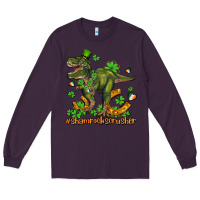 Plum shamrockscrusher t rex and horseshoe Long Sleeve Tee - AdoDesignShop