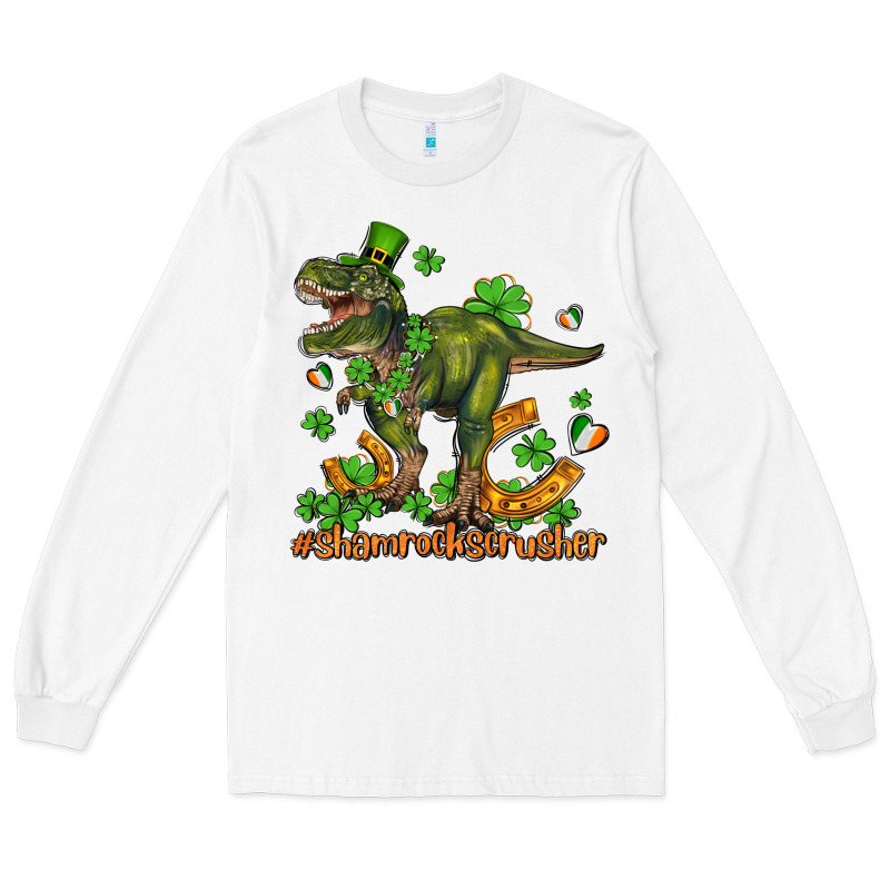 Shamrockscrusher T Rex And Horseshoe Long Sleeve Tee by AdoDesignShop | Teevron