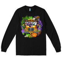 Black halloween school bus Long Sleeve Tee - AdoDesignShop