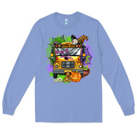 Colony Blue halloween school bus Long Sleeve Tee - AdoDesignShop