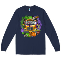 Navy halloween school bus Long Sleeve Tee - AdoDesignShop