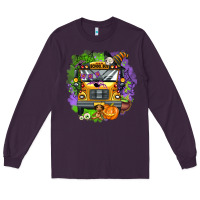 Plum halloween school bus Long Sleeve Tee - AdoDesignShop