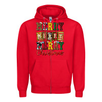 Red merry merry merry christmas ado Zipper Hoodie - AdoDesignShop
