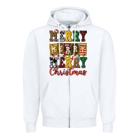 White merry merry merry christmas ado Zipper Hoodie - AdoDesignShop