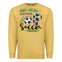 Antique Gold hot mess always stressed soccer mama stanley cup Premium Sweatshirt - MaliasSmallBusiness