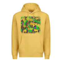 Antique Gold mardi gras fleur de lis and leopard background Premium Hoodie - AdoDesignShop