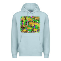 Blue Mist mardi gras fleur de lis and leopard background Premium Hoodie - AdoDesignShop