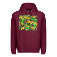 Burgundy mardi gras fleur de lis and leopard background Premium Hoodie - AdoDesignShop