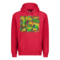 Cardinal mardi gras fleur de lis and leopard background Premium Hoodie - AdoDesignShop