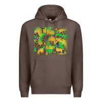 Coffee mardi gras fleur de lis and leopard background Premium Hoodie - AdoDesignShop
