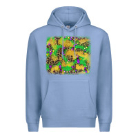 Colony Blue mardi gras fleur de lis and leopard background Premium Hoodie - AdoDesignShop