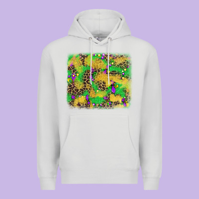Mardi Gras Fleur De Lis And Leopard Background Premium Hoodie Designed By Adodesignshop