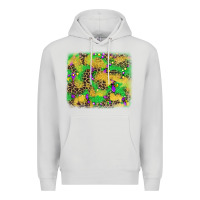 Dove Grey mardi gras fleur de lis and leopard background Premium Hoodie - AdoDesignShop