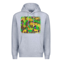 Heather Grey mardi gras fleur de lis and leopard background Premium Hoodie - AdoDesignShop