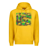 Lemon mardi gras fleur de lis and leopard background Premium Hoodie - AdoDesignShop