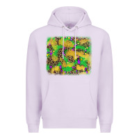 Lilac mardi gras fleur de lis and leopard background Premium Hoodie - AdoDesignShop
