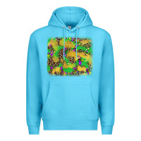 Ocean Blue mardi gras fleur de lis and leopard background Premium Hoodie - AdoDesignShop
