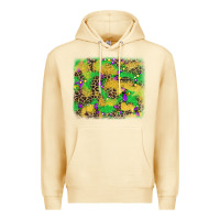 Pina Colada mardi gras fleur de lis and leopard background Premium Hoodie - AdoDesignShop
