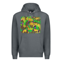 Rock mardi gras fleur de lis and leopard background Premium Hoodie - AdoDesignShop