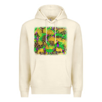 Sandshell mardi gras fleur de lis and leopard background Premium Hoodie - AdoDesignShop