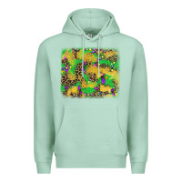 Seafoam mardi gras fleur de lis and leopard background Premium Hoodie - AdoDesignShop