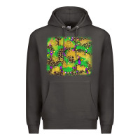 Smoke mardi gras fleur de lis and leopard background Premium Hoodie - AdoDesignShop