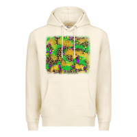 Tofu mardi gras fleur de lis and leopard background Premium Hoodie - AdoDesignShop