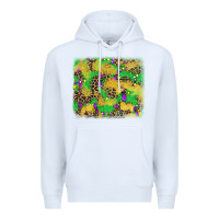 White mardi gras fleur de lis and leopard background Premium Hoodie - AdoDesignShop
