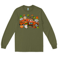 Army Green fall gnomes truck Long Sleeve Tee - AdoDesignShop