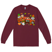 Burgundy fall gnomes truck Long Sleeve Tee - AdoDesignShop