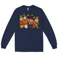 Navy fall gnomes truck Long Sleeve Tee - AdoDesignShop