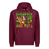 Burgundy Shamrock and roll Premium Hoodie - BundleAndBundleShop