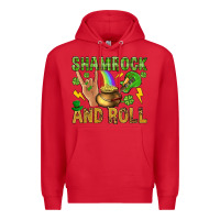 Red Shamrock and roll Premium Hoodie - BundleAndBundleShop