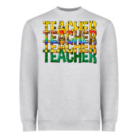 Heather Grey teacher teacher teacher Heavyweight Sweatshirt - texasbilliewilder