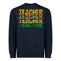 Navy teacher teacher teacher Heavyweight Sweatshirt - texasbilliewilder