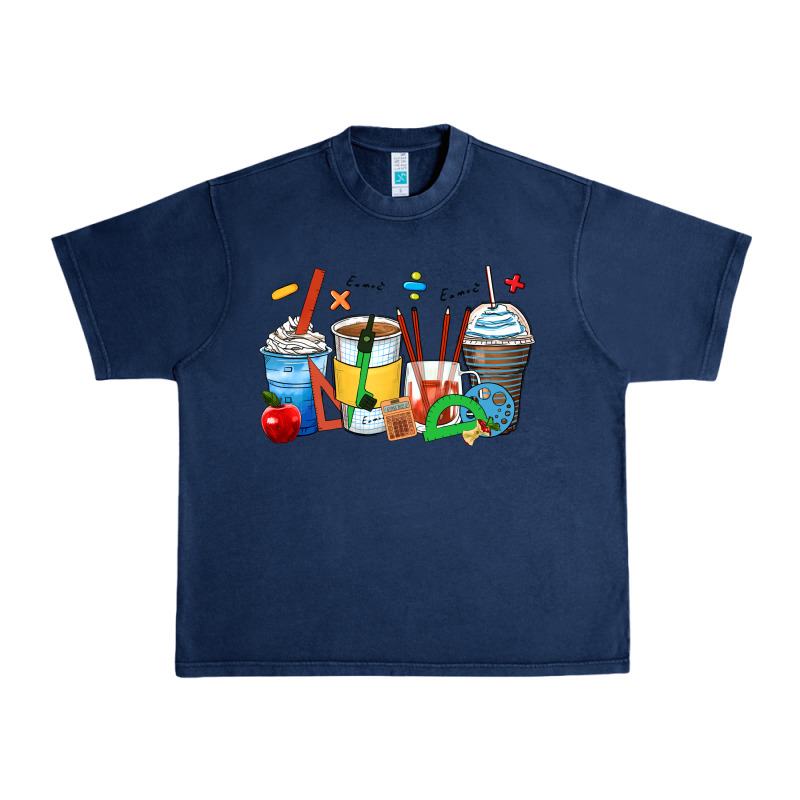 Math Teacher Coffee Cups Urban Heavy Tee by Zillion Design Studio | Teevron