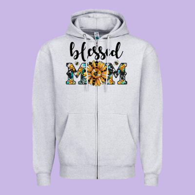 Blessed Mom Zipper Hoodie Designed By Jahusdesignshop