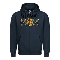 Navy blessed mom Zipper Hoodie - JahusDesignShop