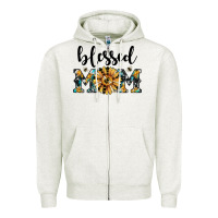 Oatmeal Heather blessed mom Zipper Hoodie - JahusDesignShop